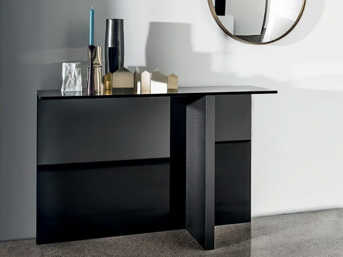 REGOLO - Rectangular wood and glass console table _ Sovet italia